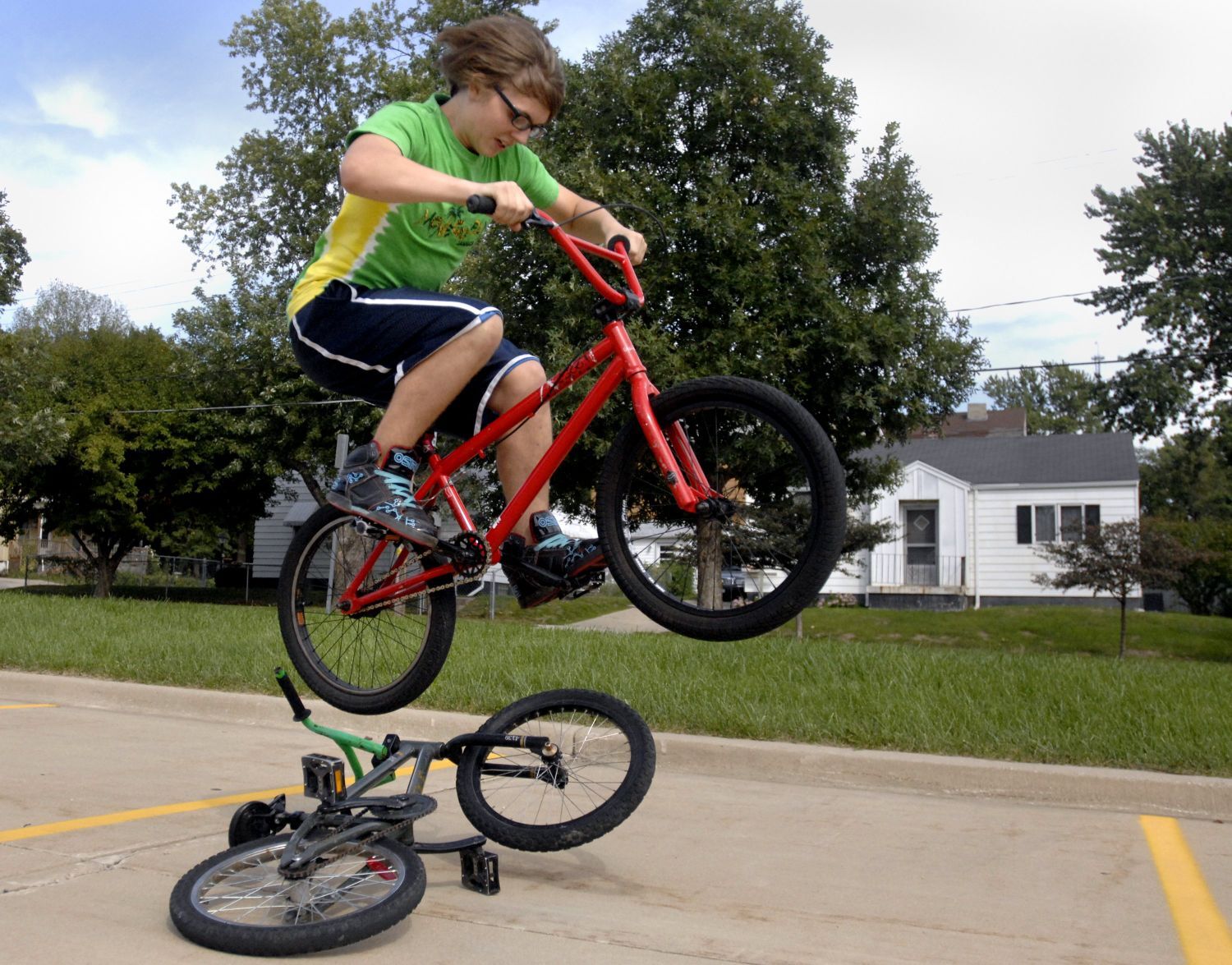 In Galesburg, no bicyclist may practice "fancy riding" on any city street.